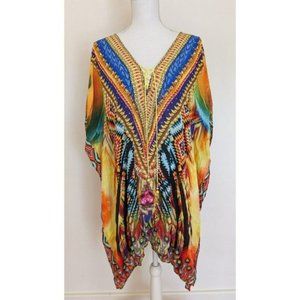 Vizcosa Embellished Silk Kaftan
